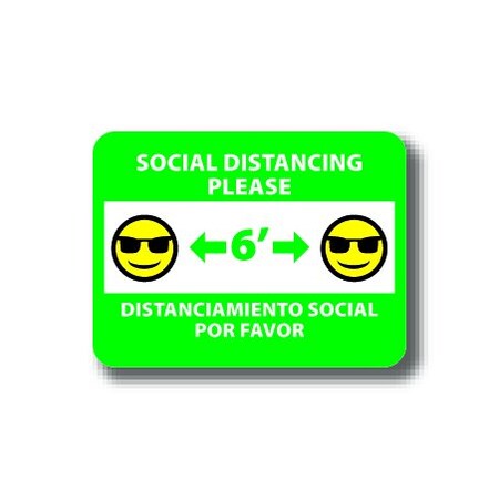 Ergomat 24in x 18in RECTANGLE SIGNS Soical Distancing Please - Bilingual English/Spanish DSV-SIGN 432 #2944 -UEN